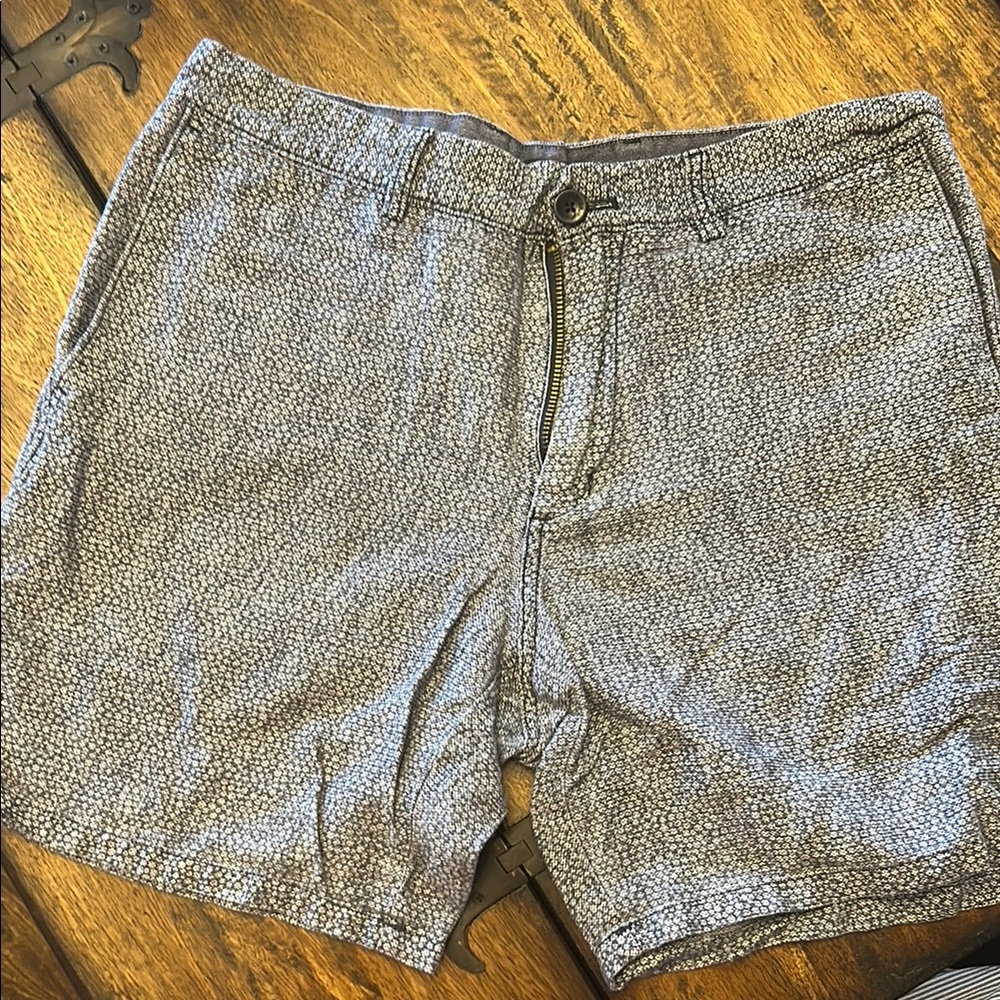 Banana Republic Blue Patterned Men's Shorts linen blend